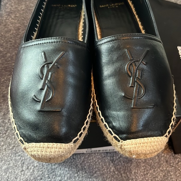 Saint Laurent monogram YSL leather espadrille in black size 38 - Picture 3 of 10